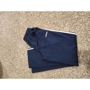 Adidas Navy Blue Track Pants with White Stripe